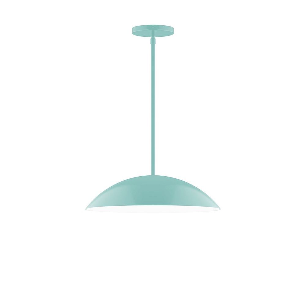 16" Axis Half Dome LED Stem Hung Pendant, Sea Green