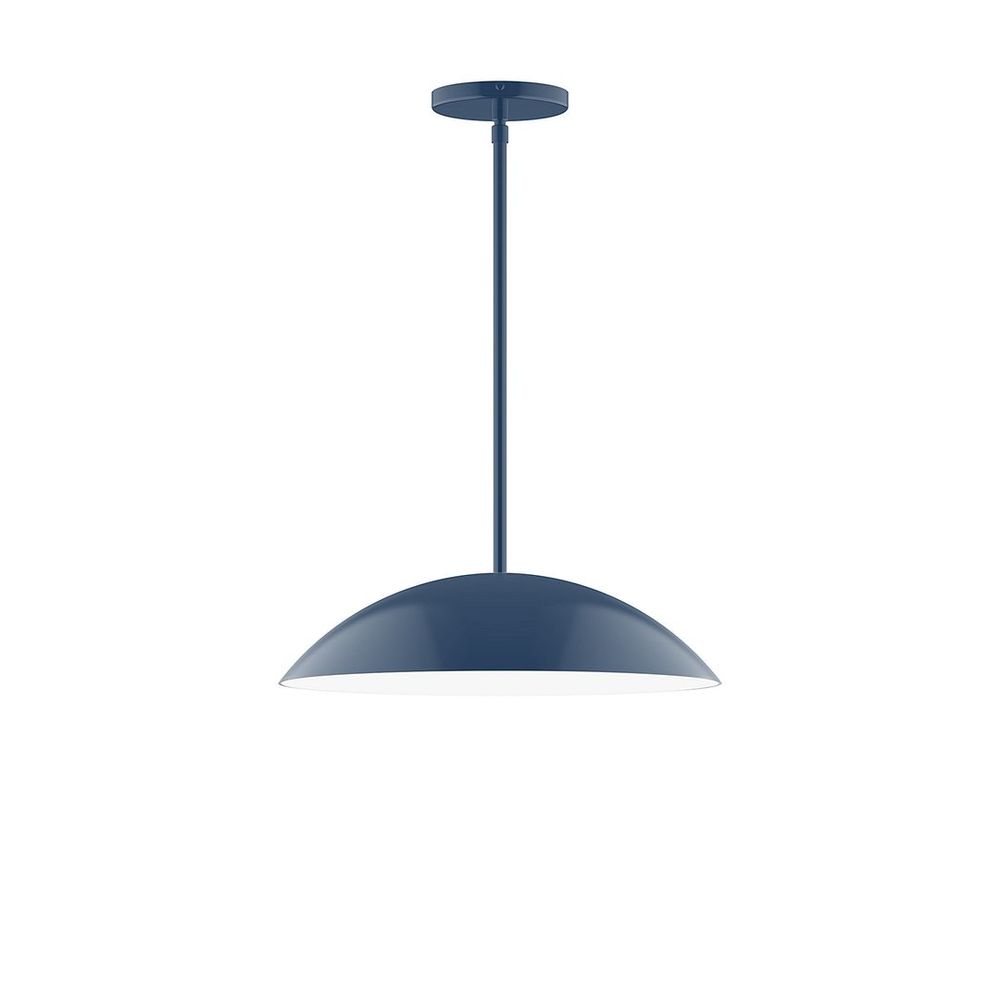 16" Axis Half Dome LED Stem Hung Pendant, Navy