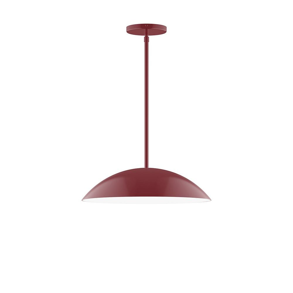 16" Axis Half Dome LED Stem Hung Pendant, Barn Red