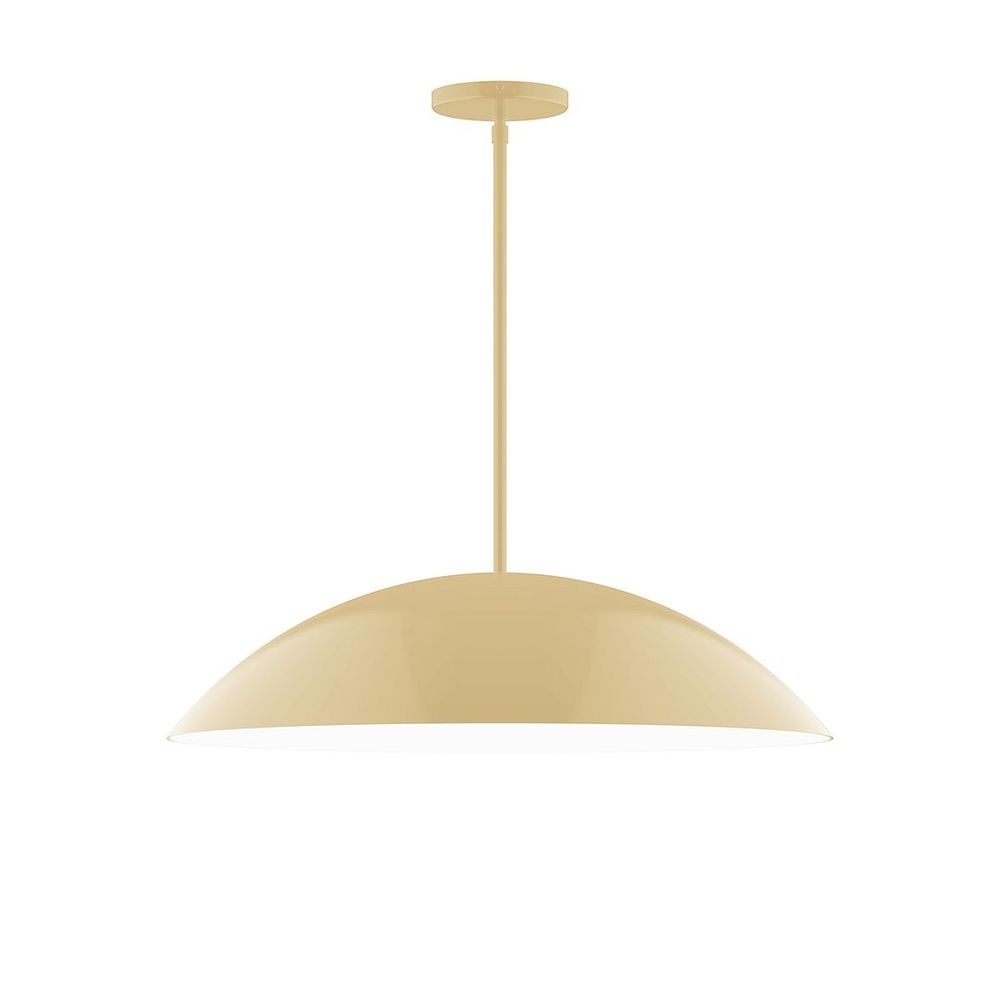 24" Axis Half Dome LED Stem Hung Pendant, Ivory