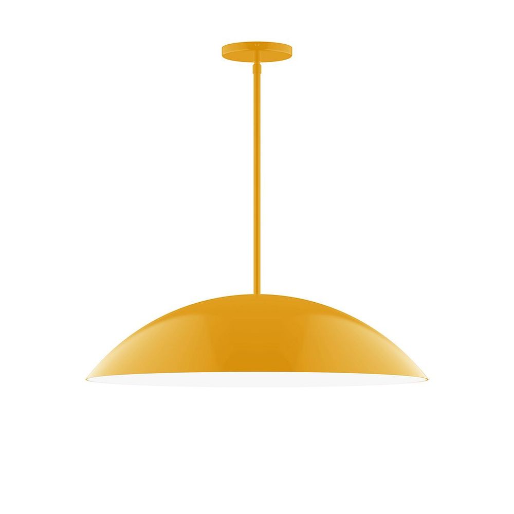 24" Axis Half Dome LED Stem Hung Pendant, Bright Yellow