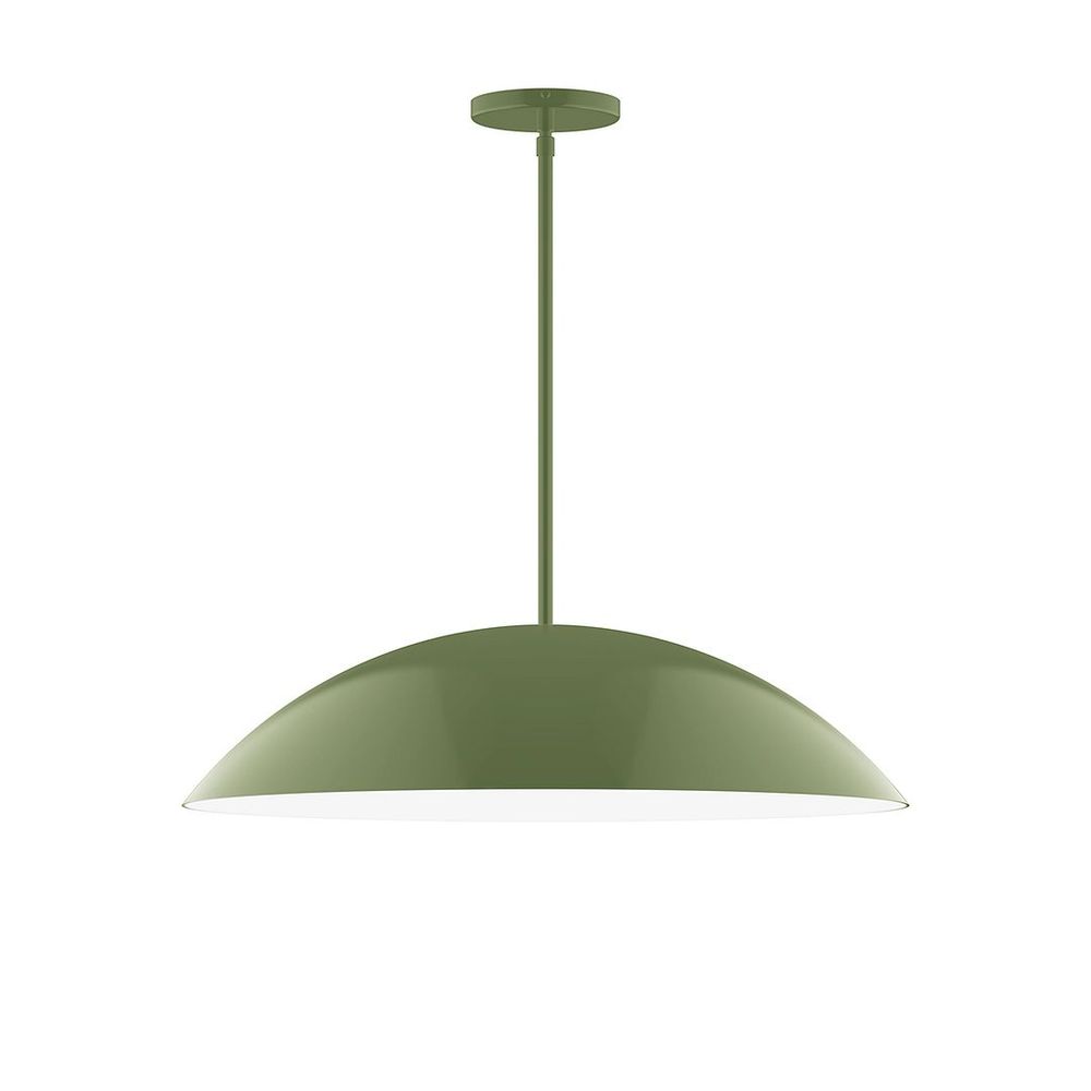 24" Axis Half Dome LED Stem Hung Pendant, Fern Green