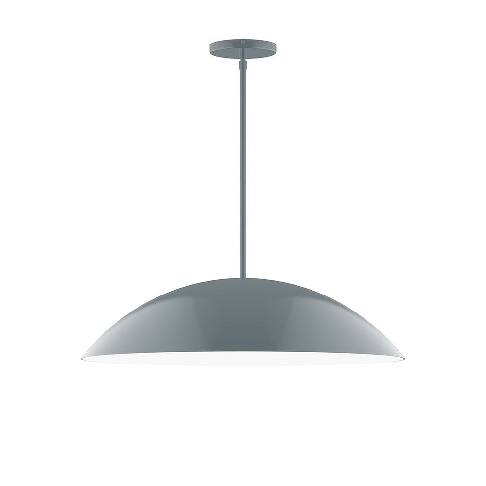 24" Axis Half Dome LED Stem Hung Pendant, Slate Gray