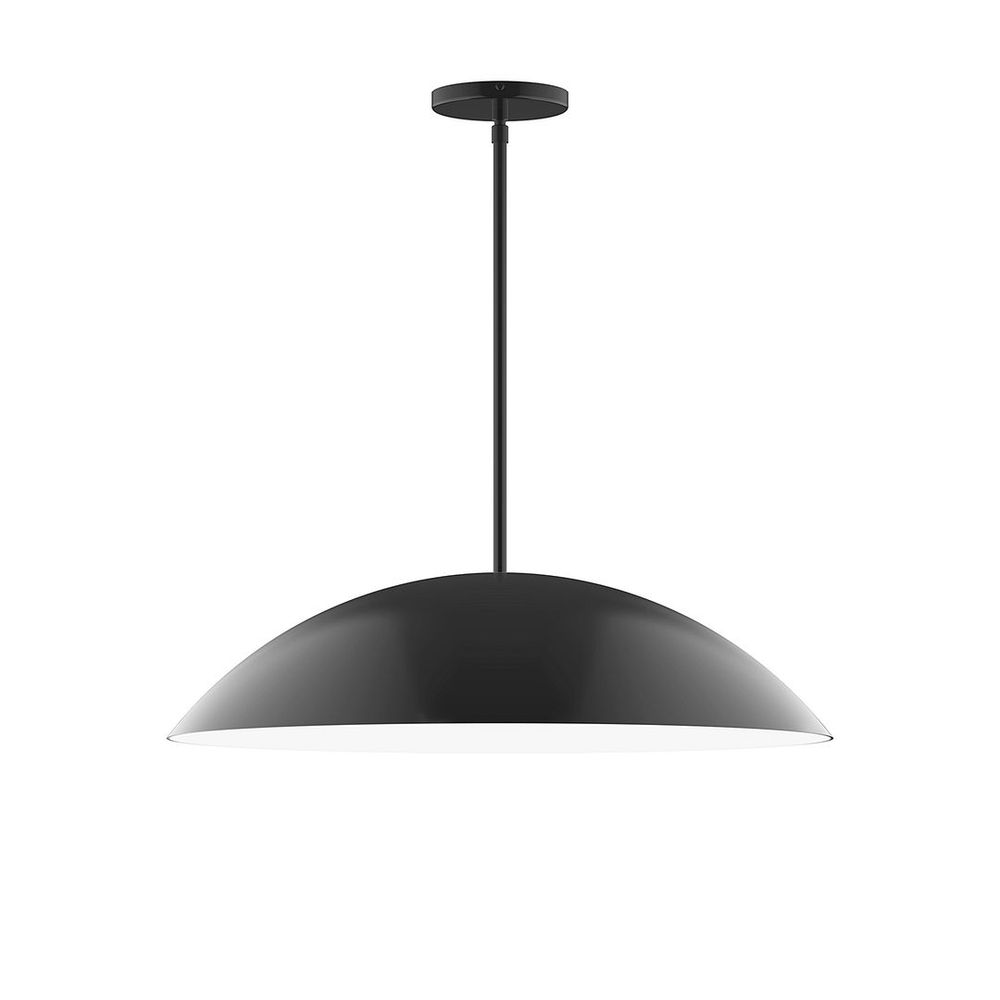 24" Axis Half Dome LED Stem Hung Pendant, Black