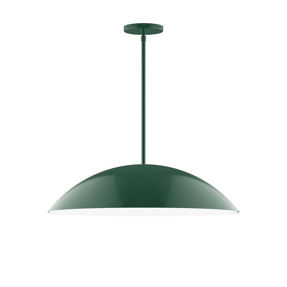 24" Axis Half Dome LED Stem Hung Pendant, Forest Green