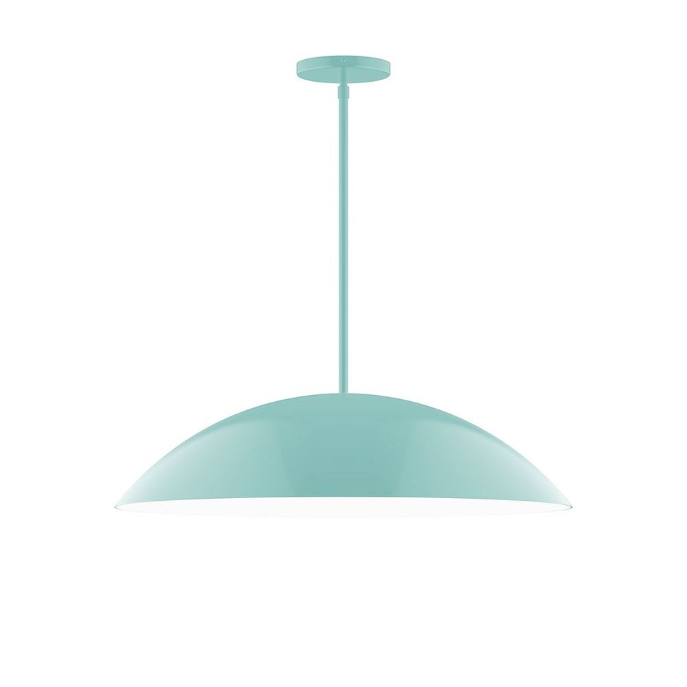 24" Axis Half Dome LED Stem Hung Pendant, Sea Green