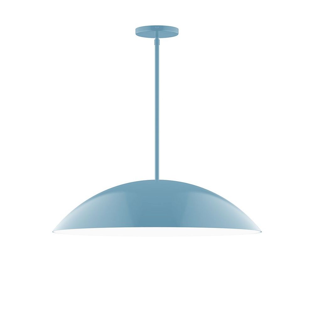 24" Axis Half Dome LED Stem Hung Pendant, Light Blue