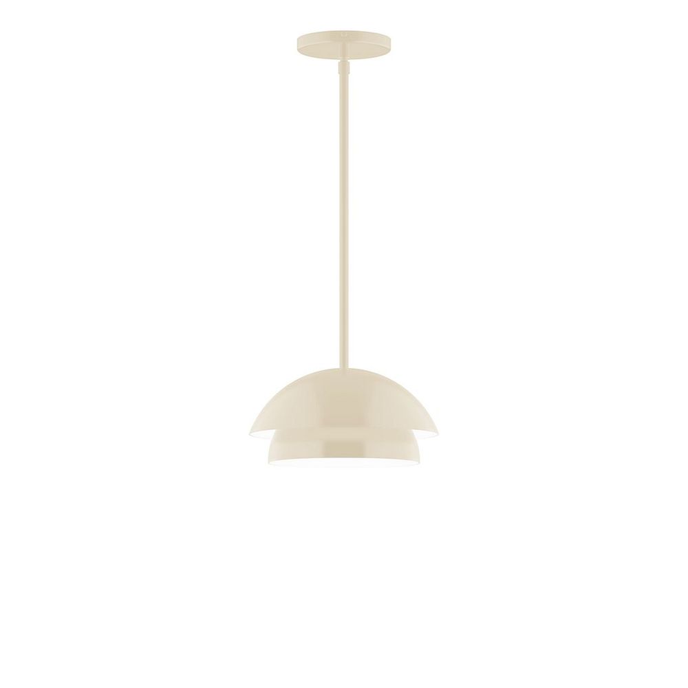 10" Nest LED Stem Hung Pendant, Cream