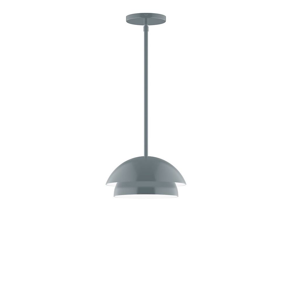 10" Nest LED Stem Hung Pendant, Slate Gray