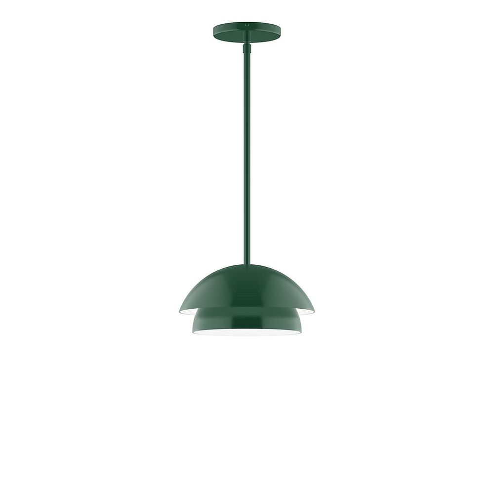 10" Nest LED Stem Hung Pendant, Forest Green