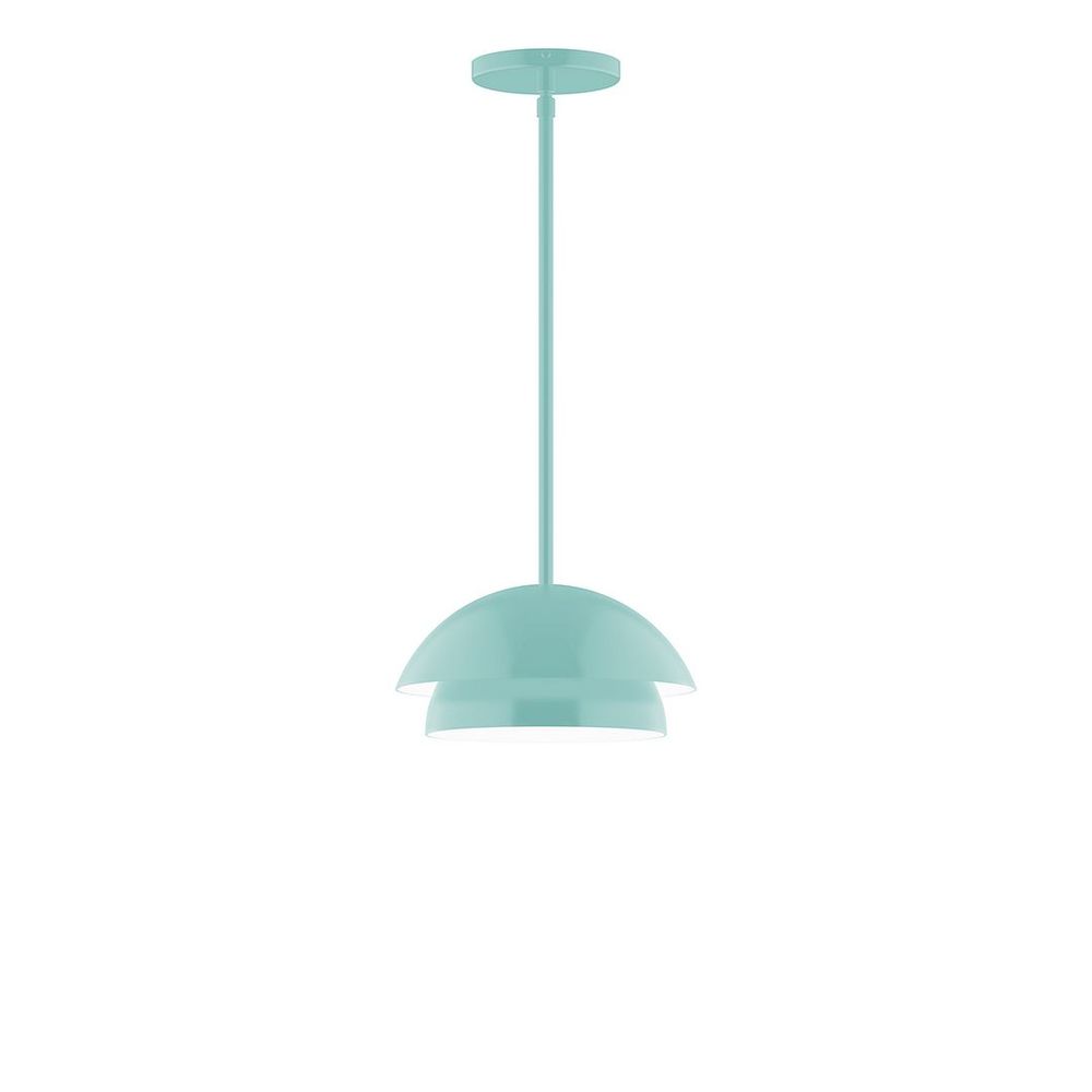 10" Nest LED Stem Hung Pendant, Sea Green