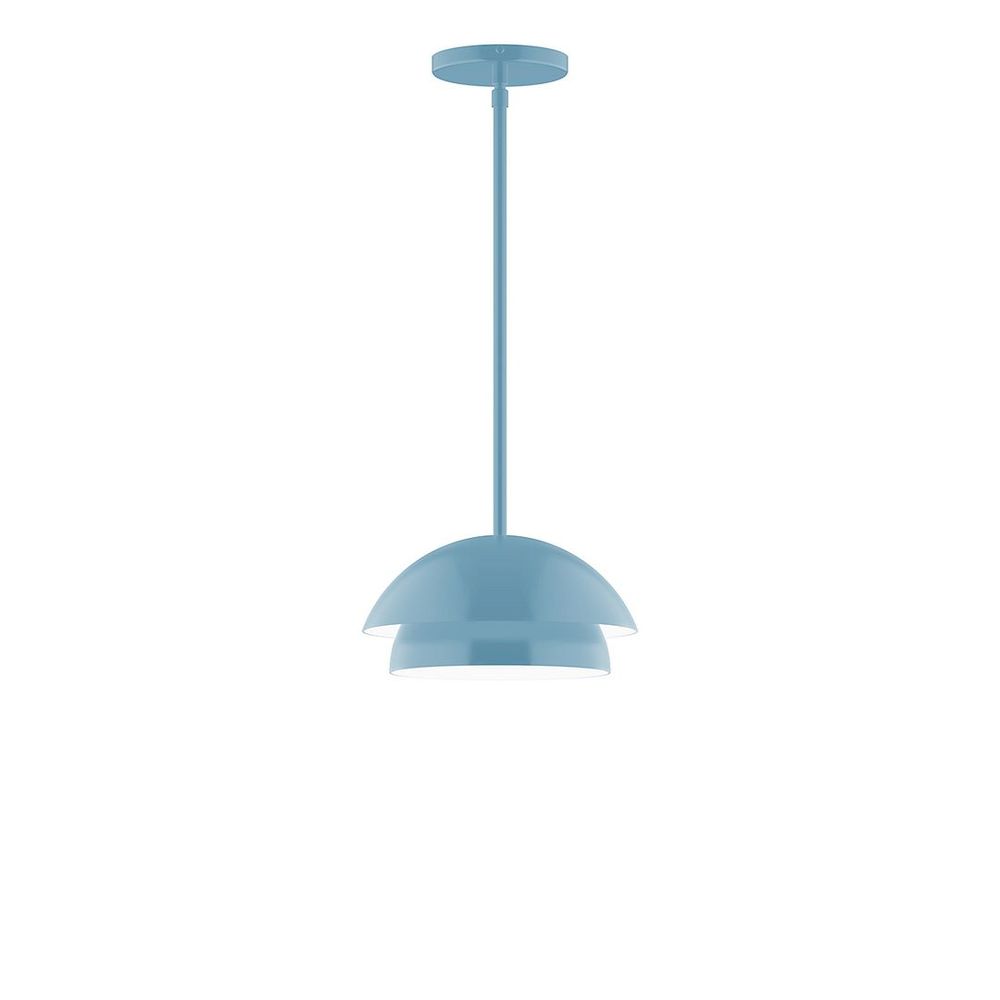 10" Nest LED Stem Hung Pendant, Light Blue