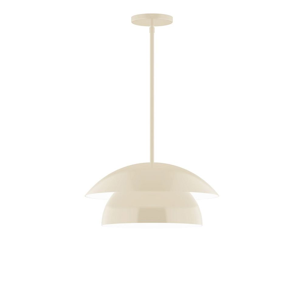 16" Nest LED Stem Hung Pendant, Cream