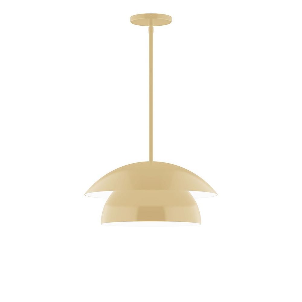 16" Nest LED Stem Hung Pendant, Ivory