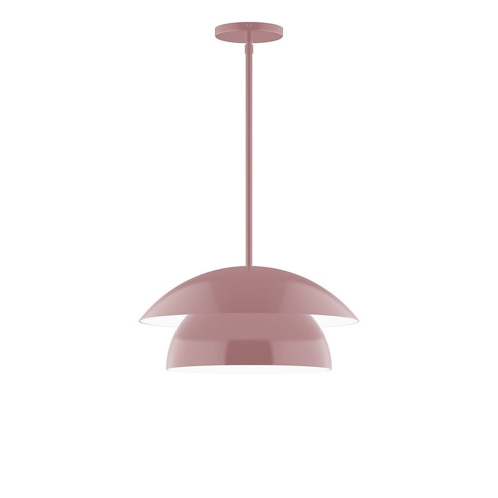 16" Nest LED Stem Hung Pendant, Mauve