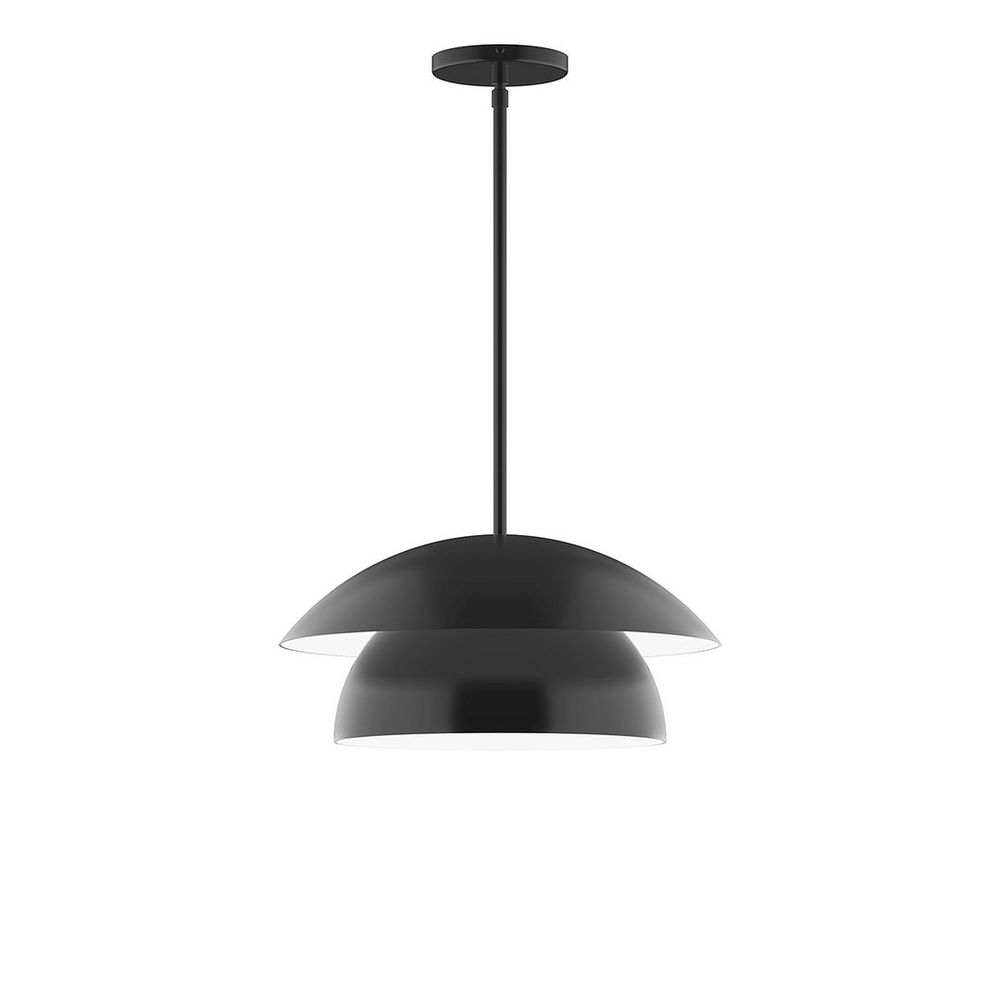 16" Nest LED Stem Hung Pendant, Black