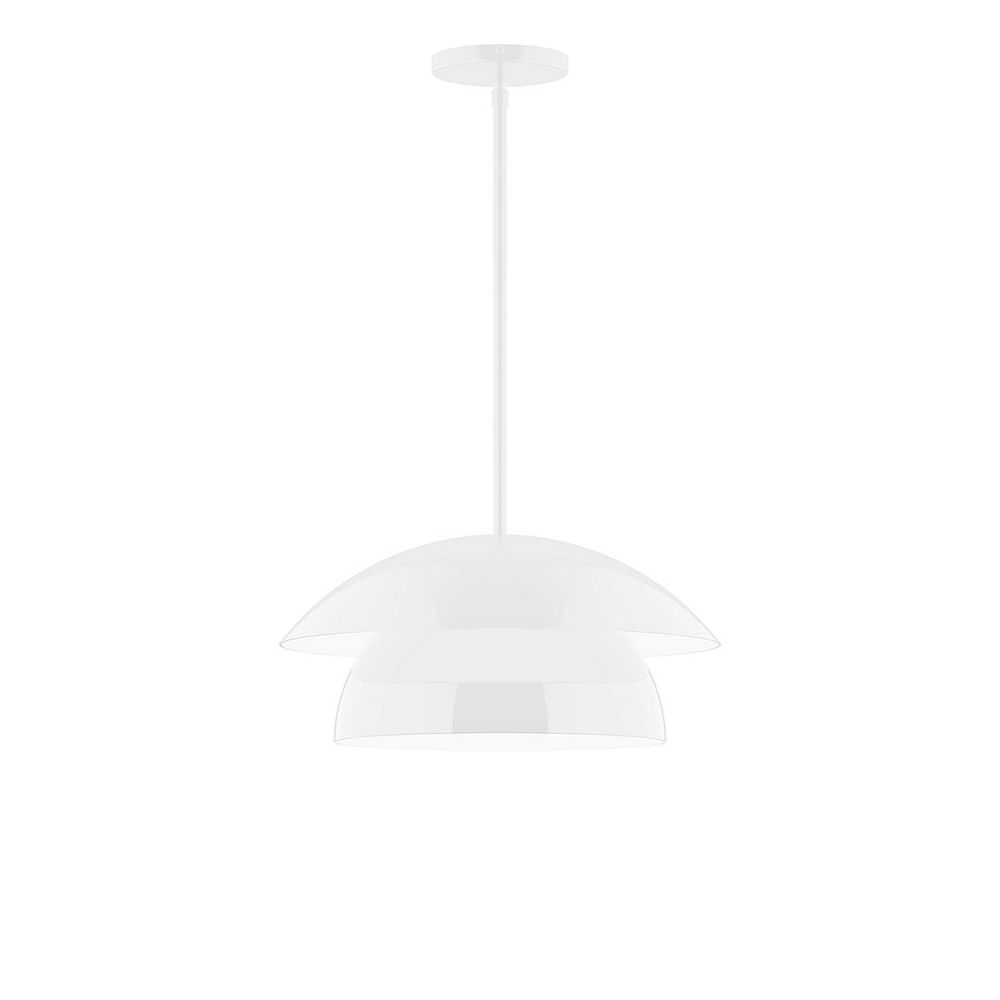 16" Nest LED Stem Hung Pendant, White