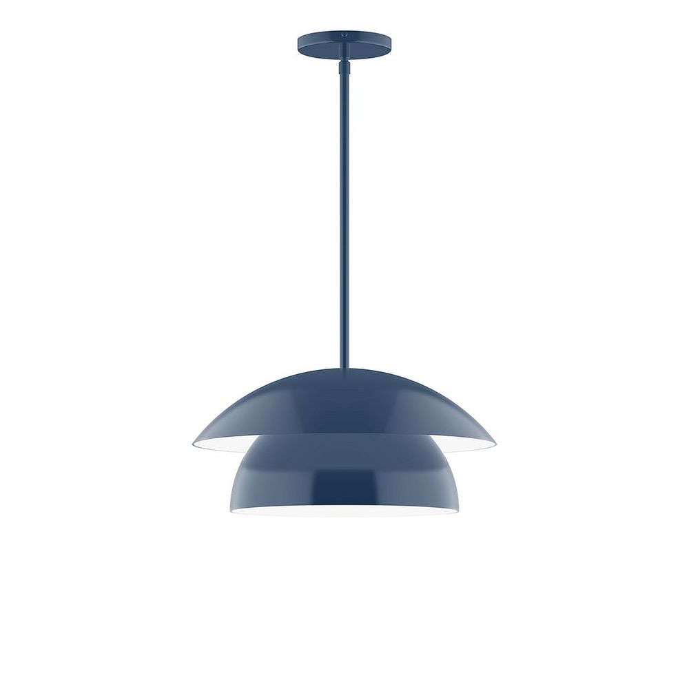 16" Nest LED Stem Hung Pendant, Navy