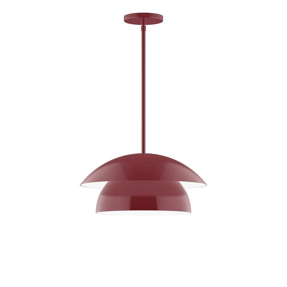 16" Nest LED Stem Hung Pendant, Barn Red