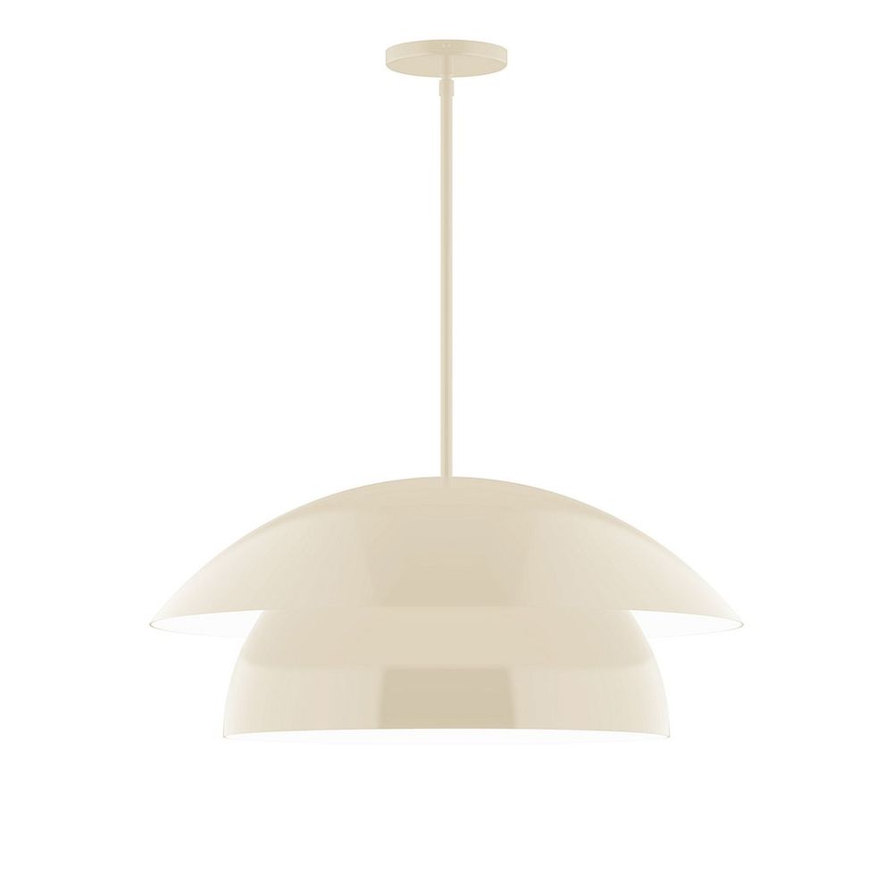 24" Nest LED Stem Hung Pendant, Cream