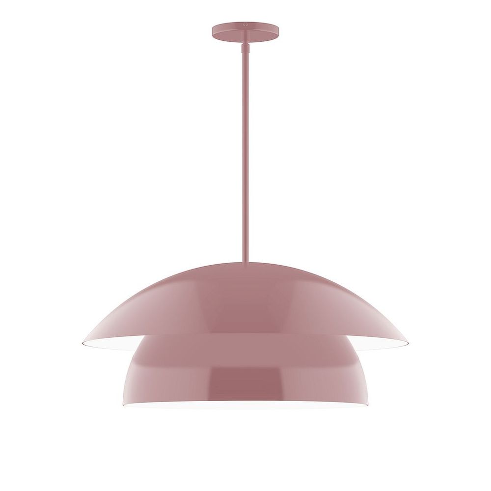 24" Nest LED Stem Hung Pendant, Mauve