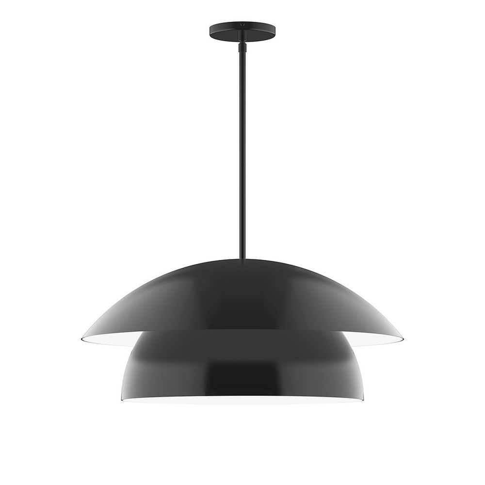 24" Nest LED Stem Hung Pendant, Black