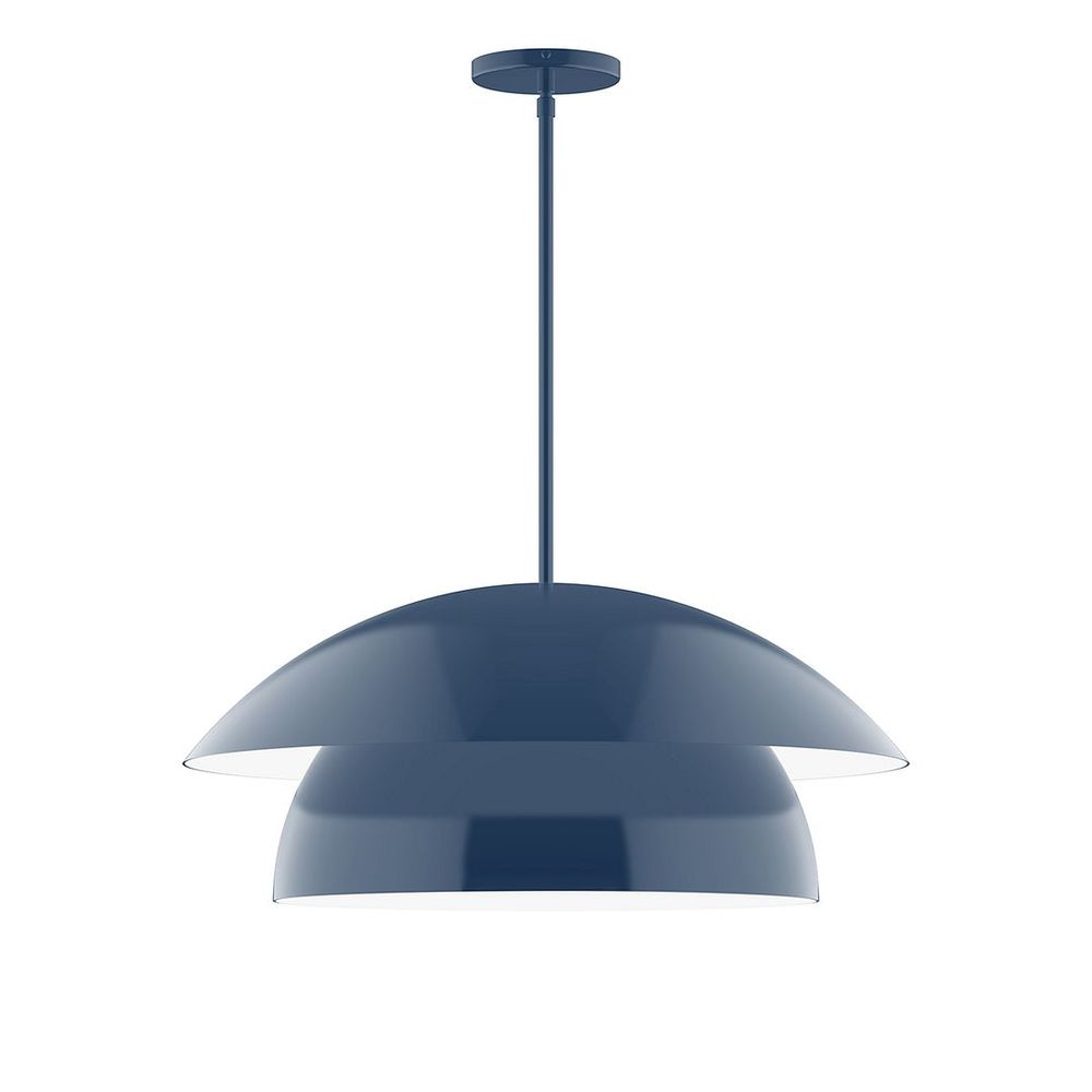 24" Nest LED Stem Hung Pendant, Navy