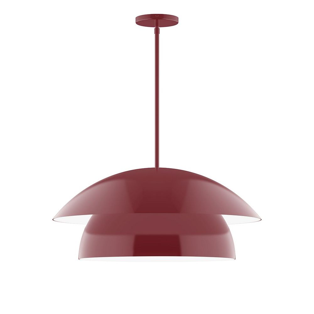 24" Nest LED Stem Hung Pendant, Barn Red