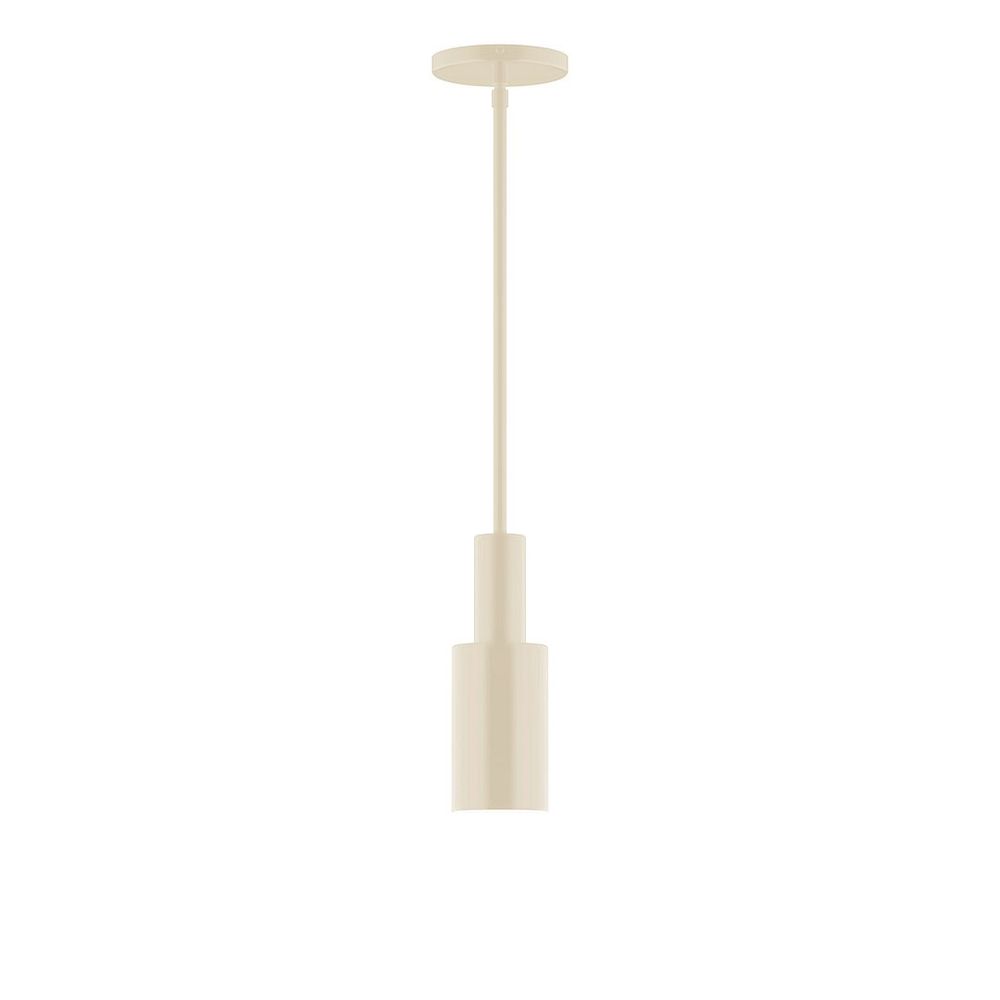 3.5" Stack Mini Cylinder LED Stem Hung Pendant, Cream