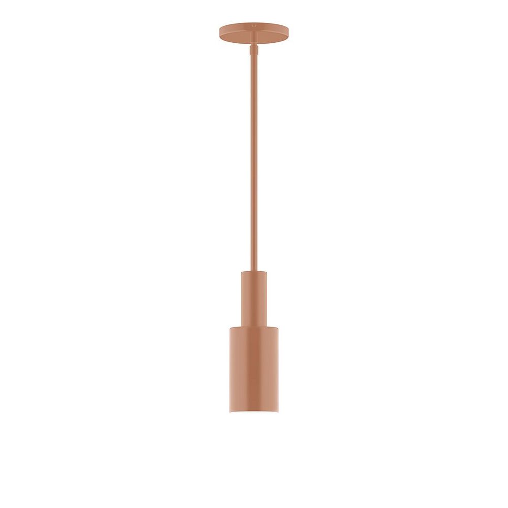 3.5" Stack Mini Cylinder LED Stem Hung Pendant, Terracotta