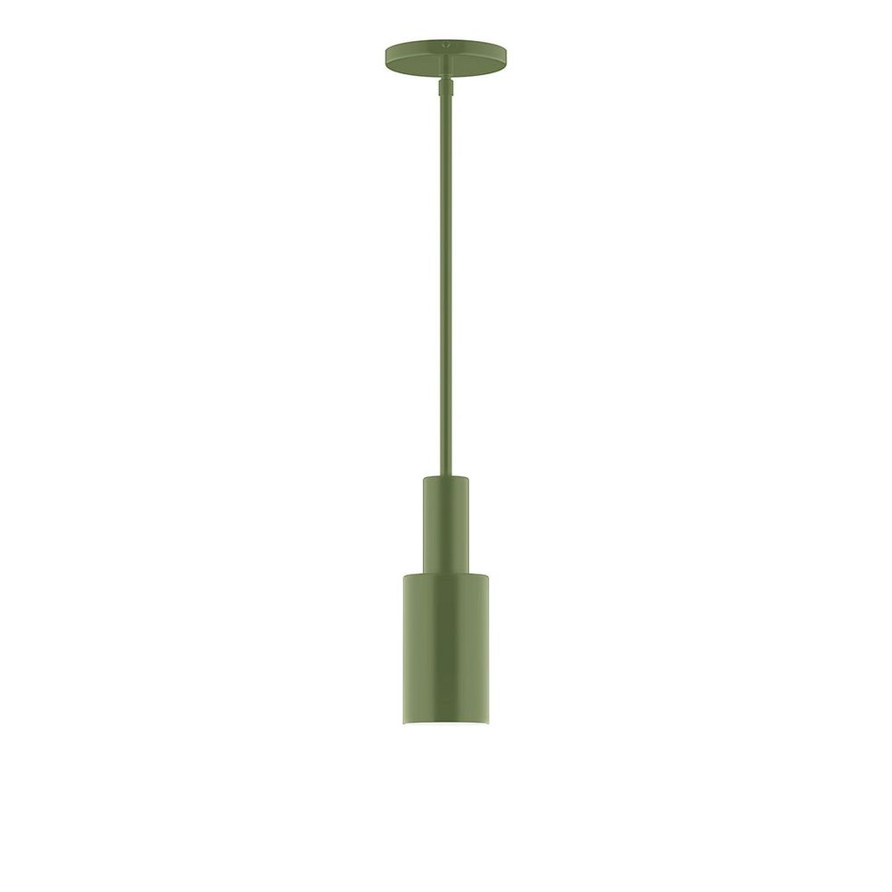 3.5" Stack Mini Cylinder LED Stem Hung Pendant, Fern Green