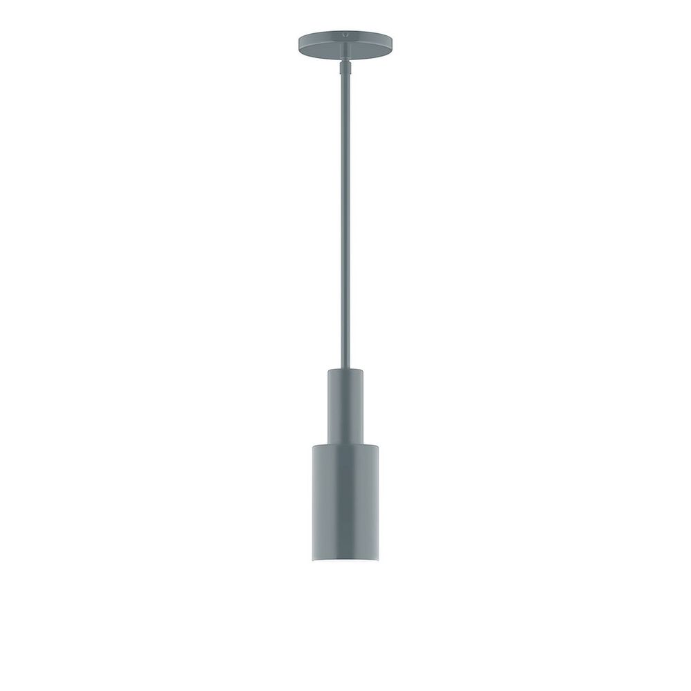 3.5" Stack Mini Cylinder LED Stem Hung Pendant, Slate Gray