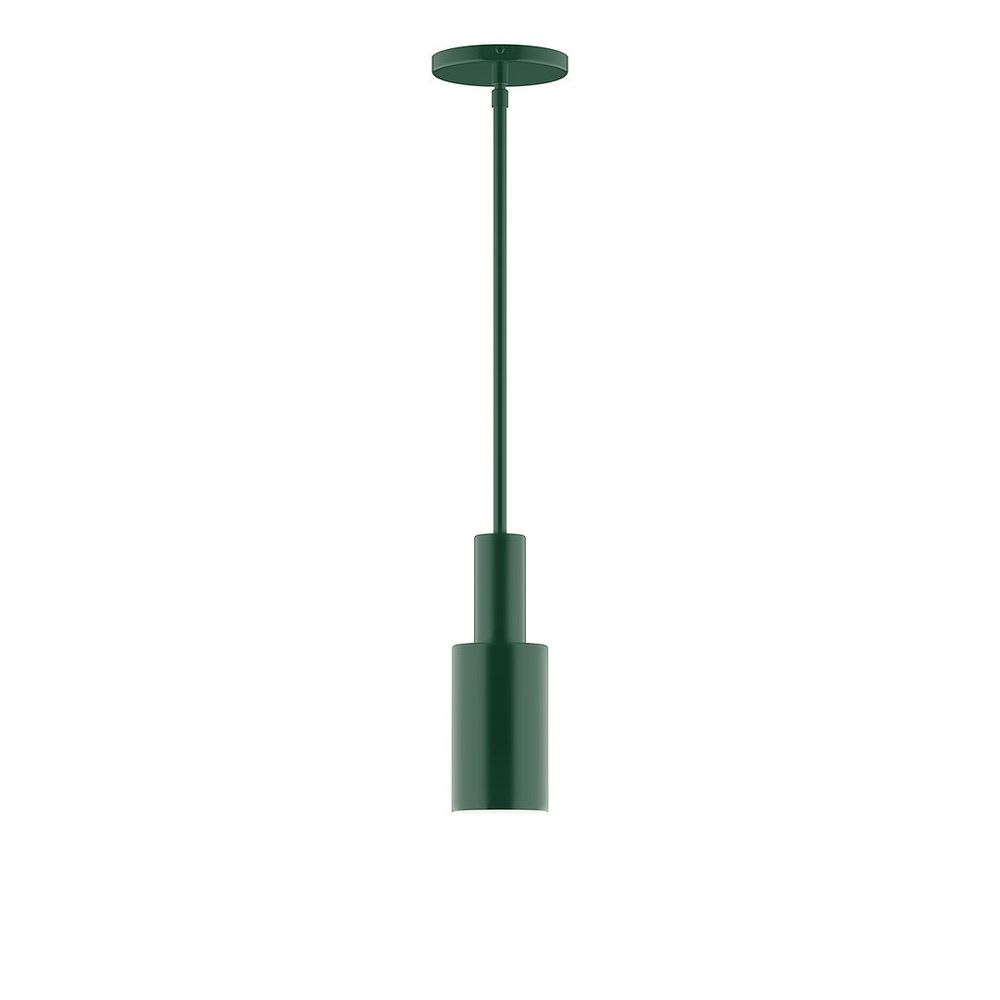 3.5" Stack Mini Cylinder LED Stem Hung Pendant, Forest Green