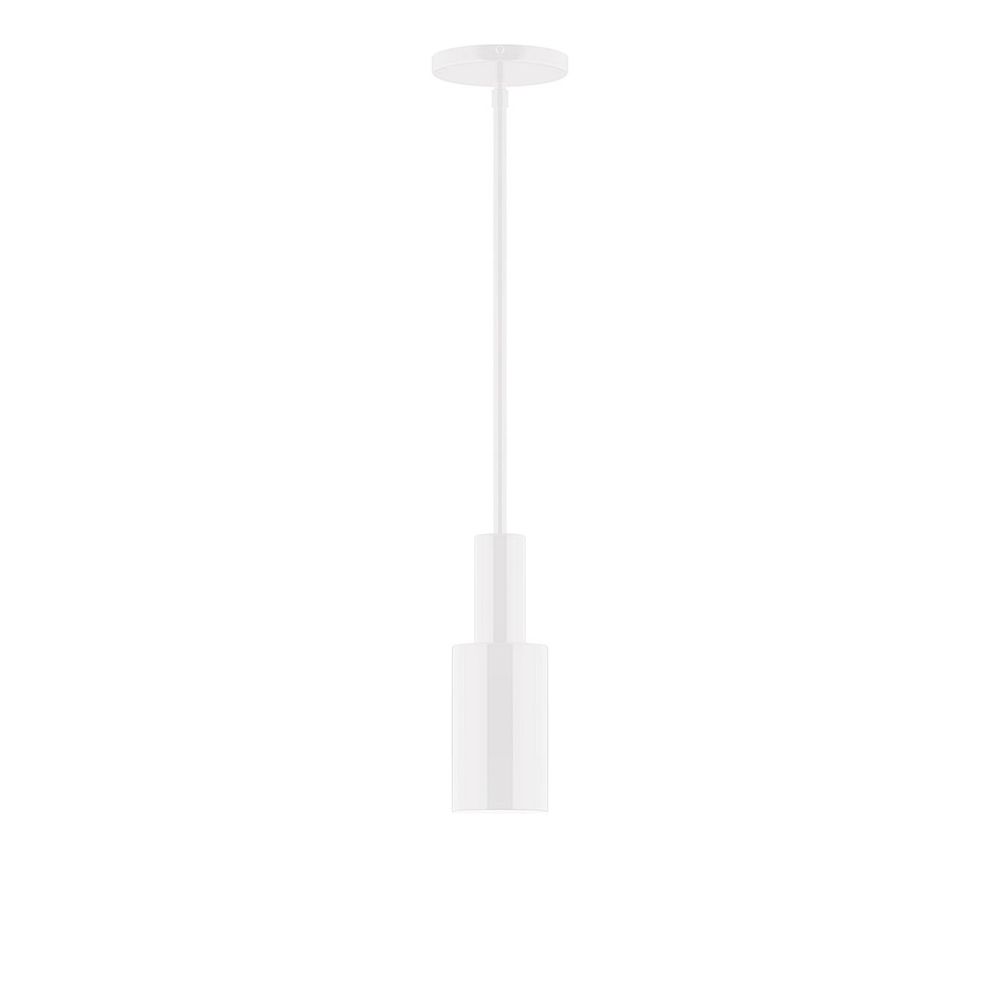 3.5" Stack Mini Cylinder LED Stem Hung Pendant, White