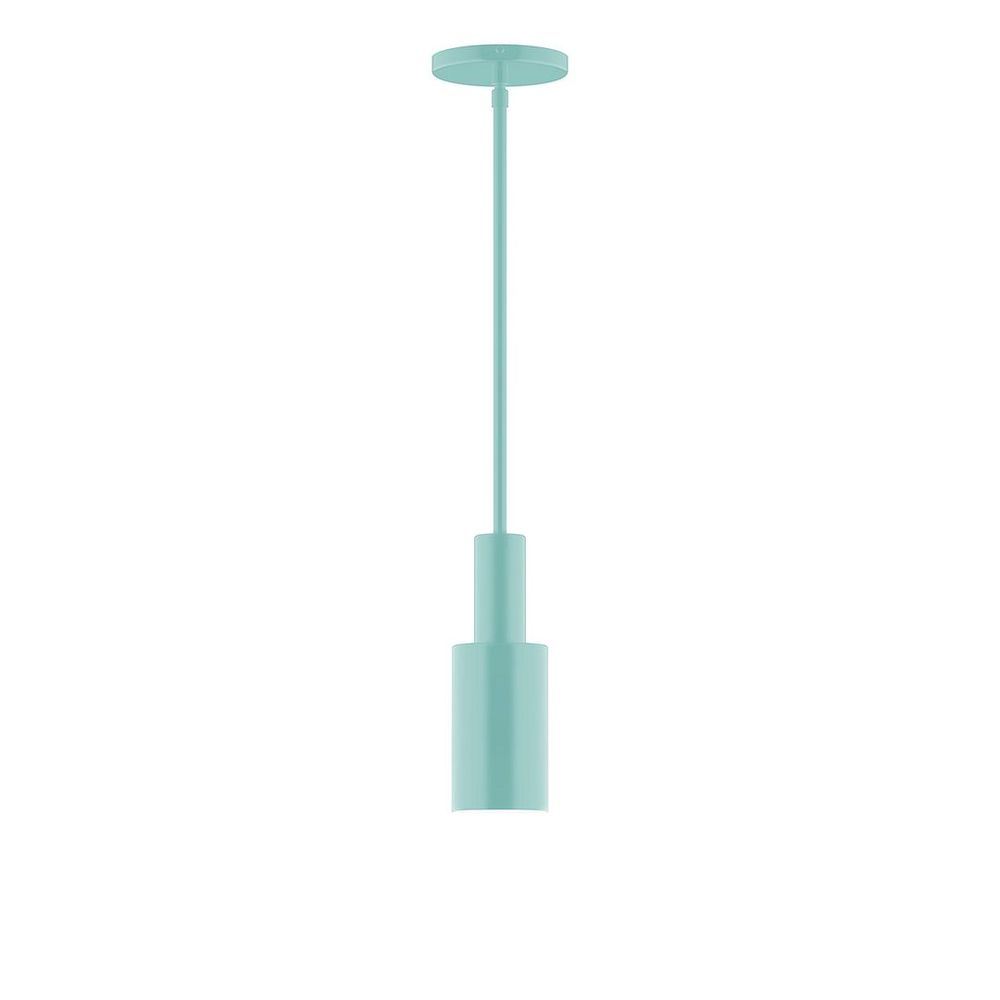 3.5" Stack Mini Cylinder LED Stem Hung Pendant, Sea Green