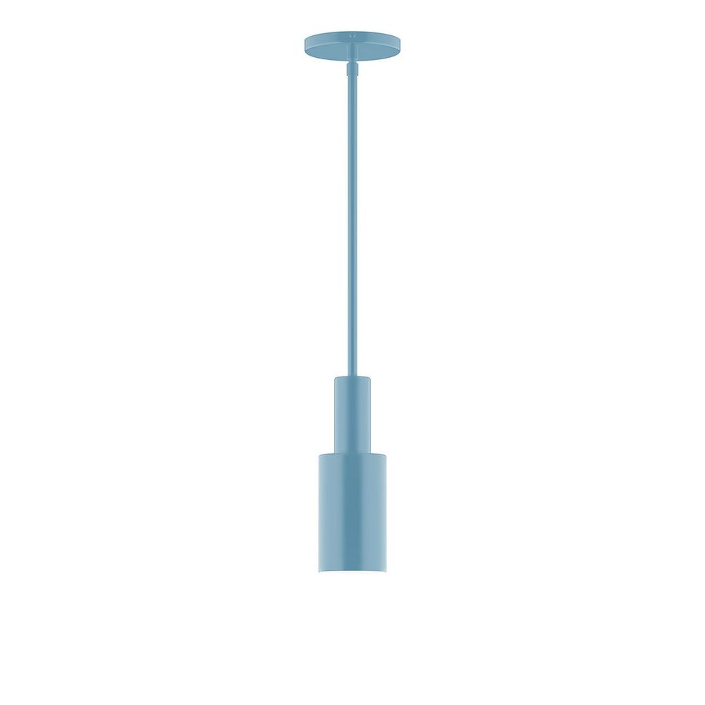 3.5" Stack Mini Cylinder LED Stem Hung Pendant, Light Blue