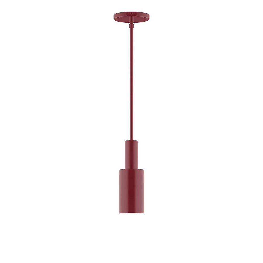 3.5" Stack Mini Cylinder LED Stem Hung Pendant, Barn Red