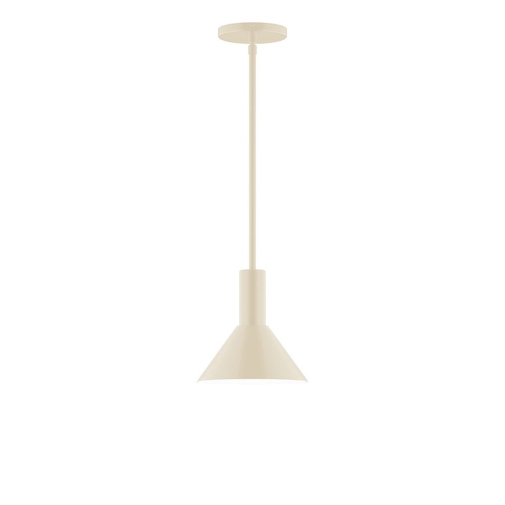 8" Stack Mini Cone LED Stem Hung Pendant, Cream