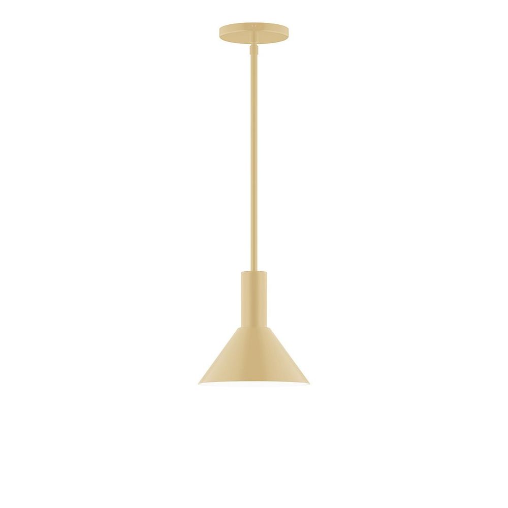 8" Stack Mini Cone LED Stem Hung Pendant, Ivory