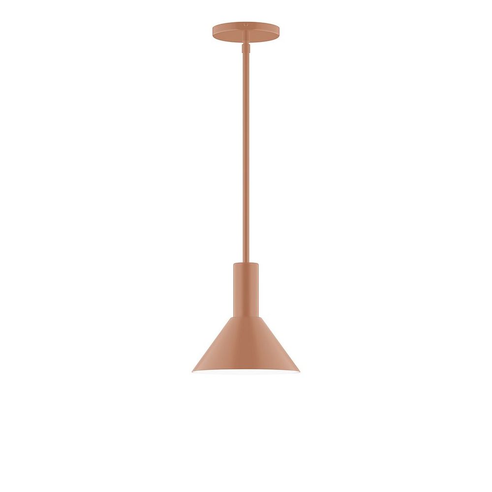 8" Stack Mini Cone LED Stem Hung Pendant, Terracotta