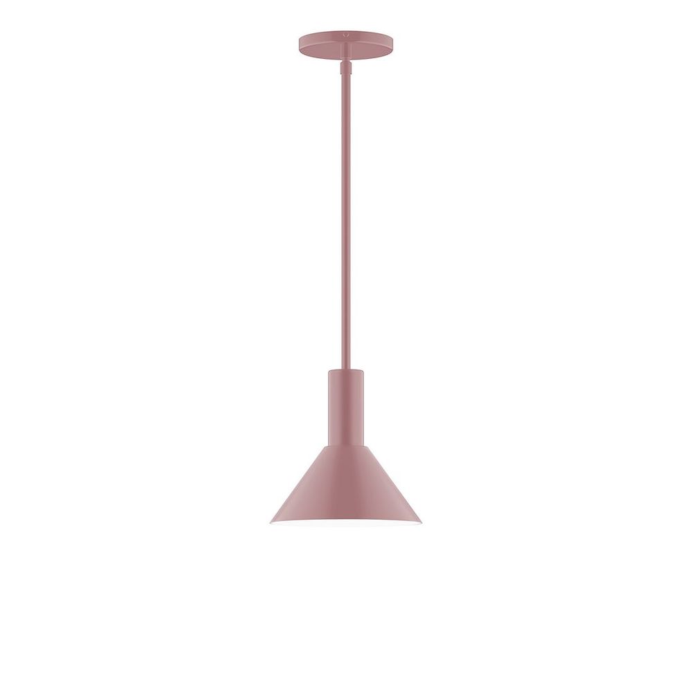 8" Stack Mini Cone LED Stem Hung Pendant, Mauve