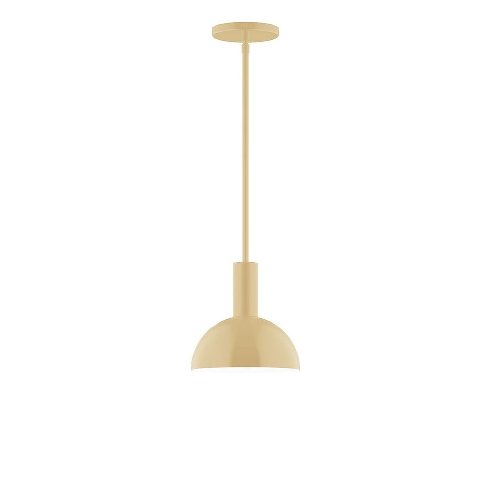 8" Stack Mini Dome LED Stem Hung Pendant, Ivory