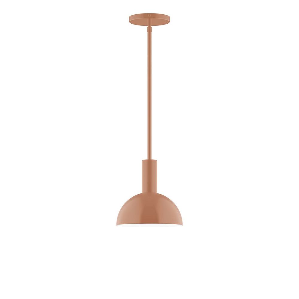 8" Stack Mini Dome LED Stem Hung Pendant, Terracotta