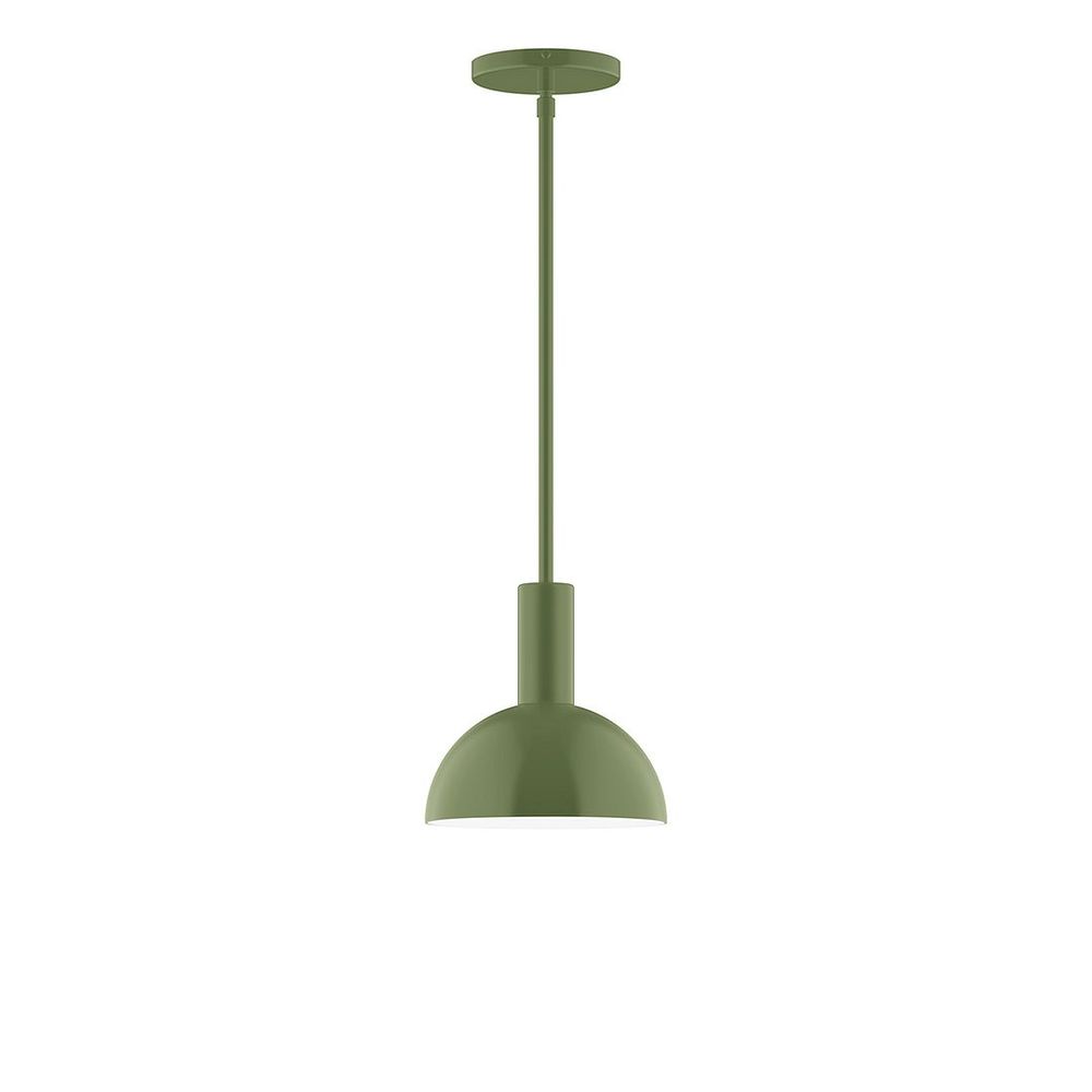 8" Stack Mini Dome LED Stem Hung Pendant, Fern Green