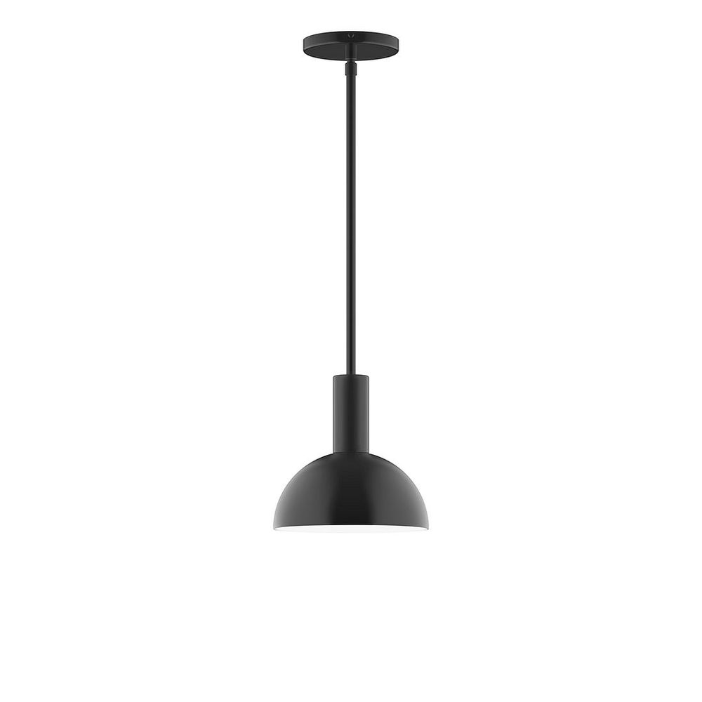 8" Stack Mini Dome LED Stem Hung Pendant, Black