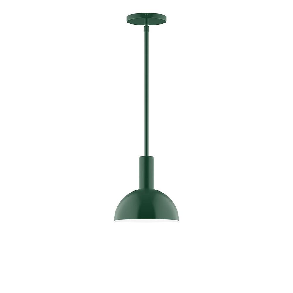 8" Stack Mini Dome LED Stem Hung Pendant, Forest Green