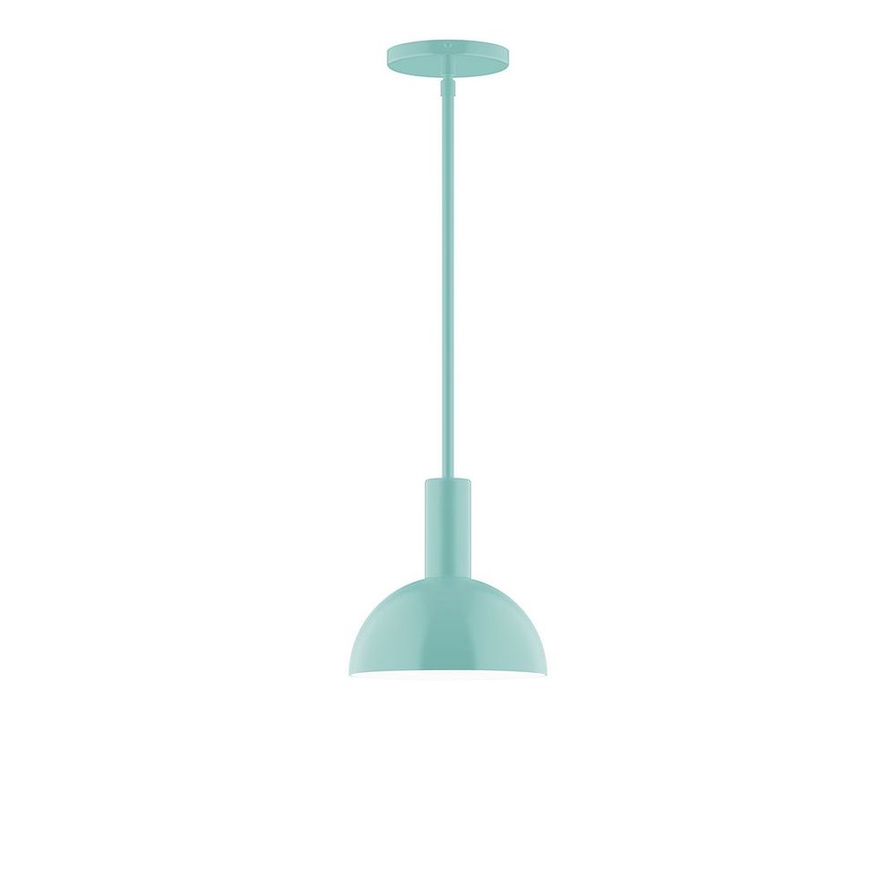 8" Stack Mini Dome LED Stem Hung Pendant, Sea Green