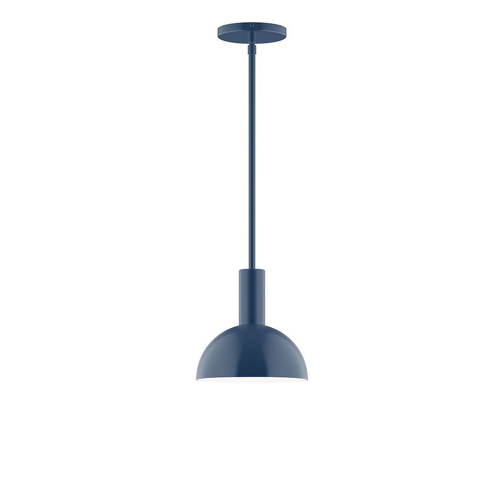 8" Stack Mini Dome LED Stem Hung Pendant, Navy