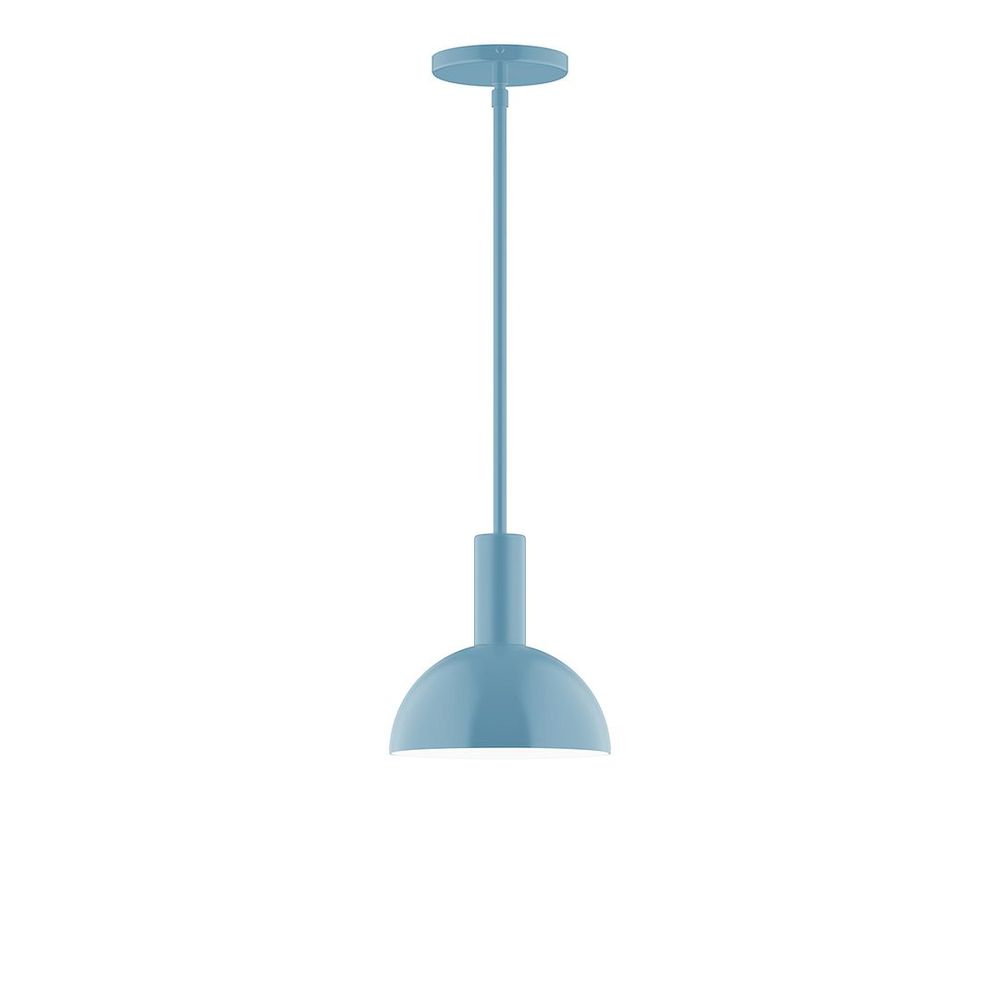 8" Stack Mini Dome LED Stem Hung Pendant, Light Blue