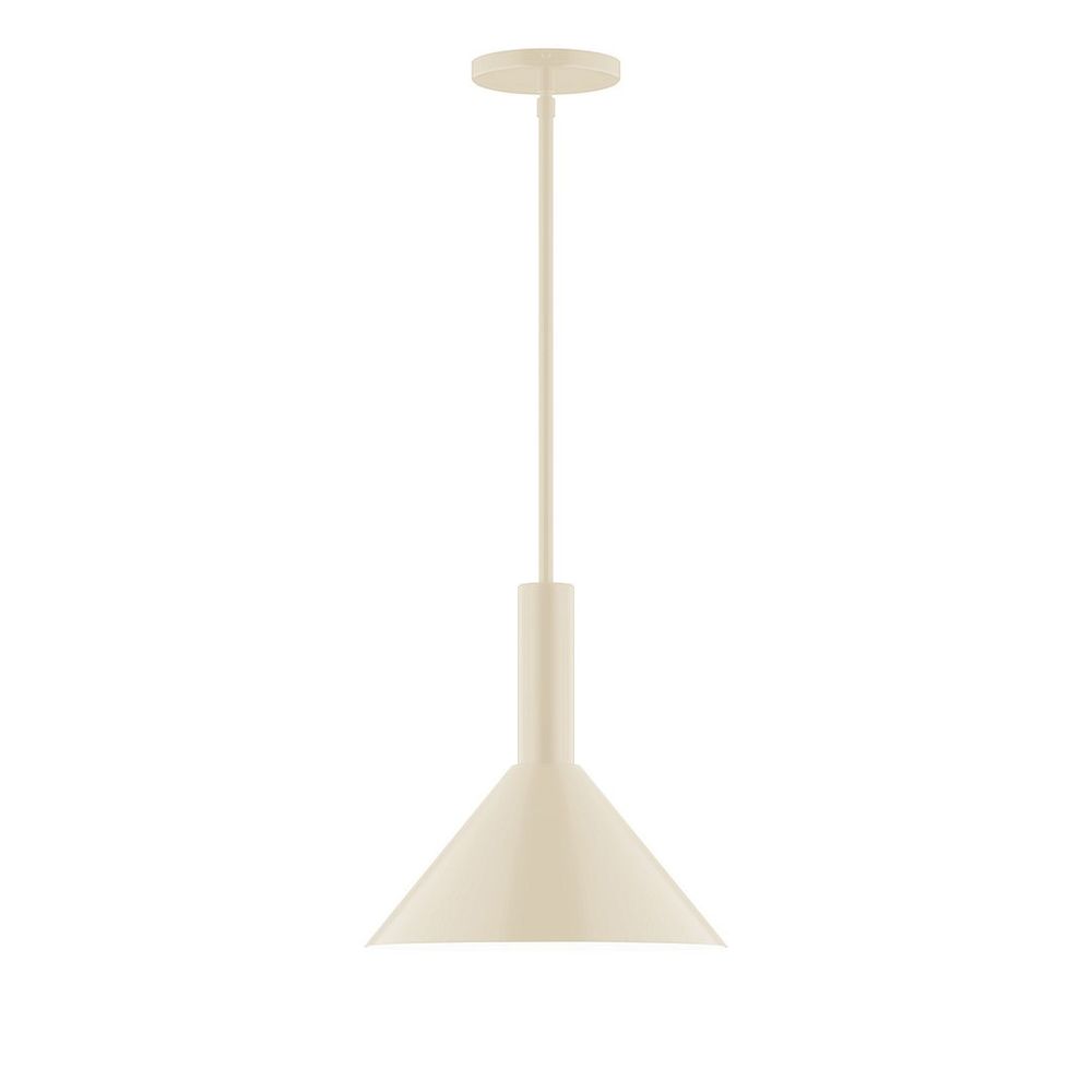 12" Stack Cone LED Stem Hung Pendant, Cream